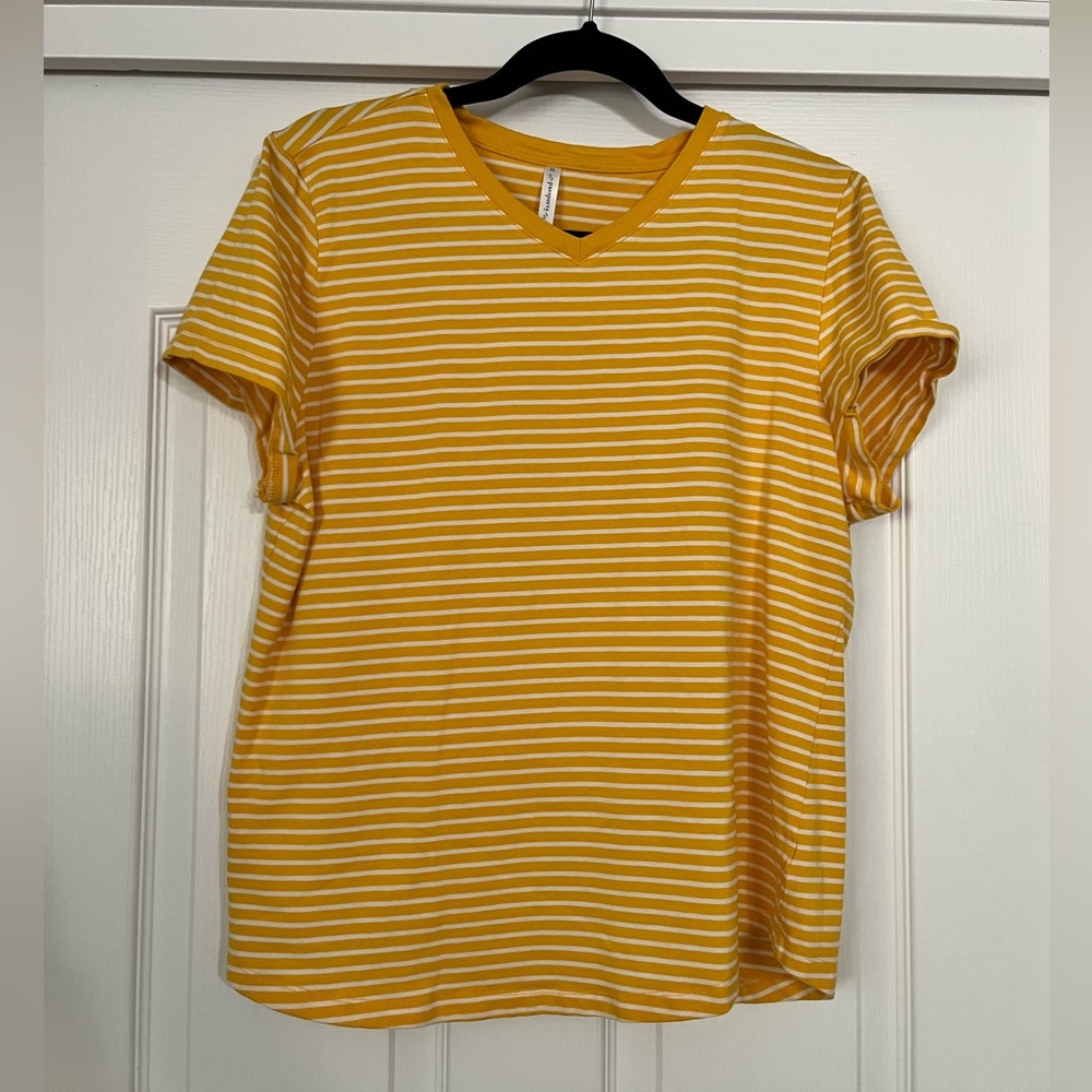 Passport Yellow/White Stripe Short Sleeve T-Shirt